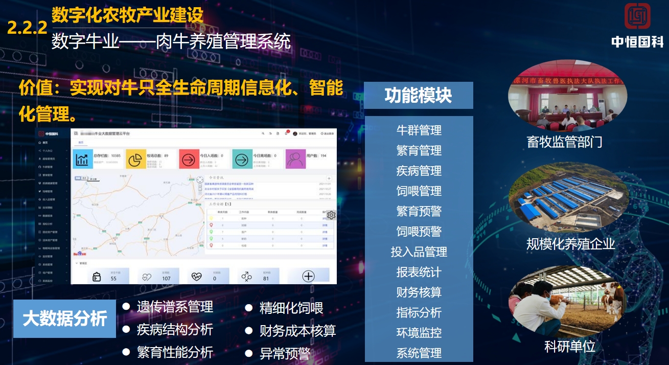 中恒国科数字肉牛平台在智慧养殖领域有哪些优势亮点？